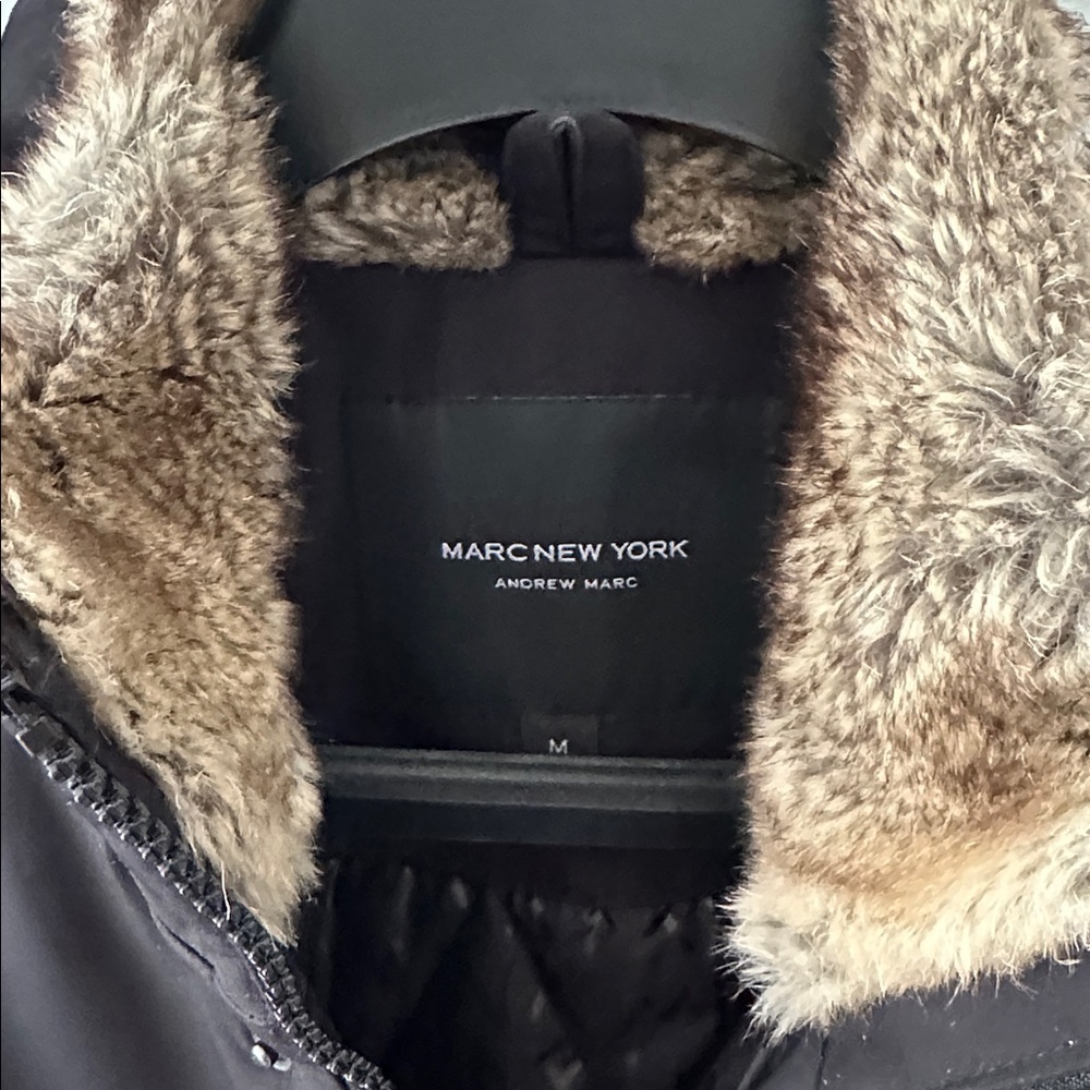 Marc New York Black Jacket with Faux-Fur Trim - Picture 2 of 4